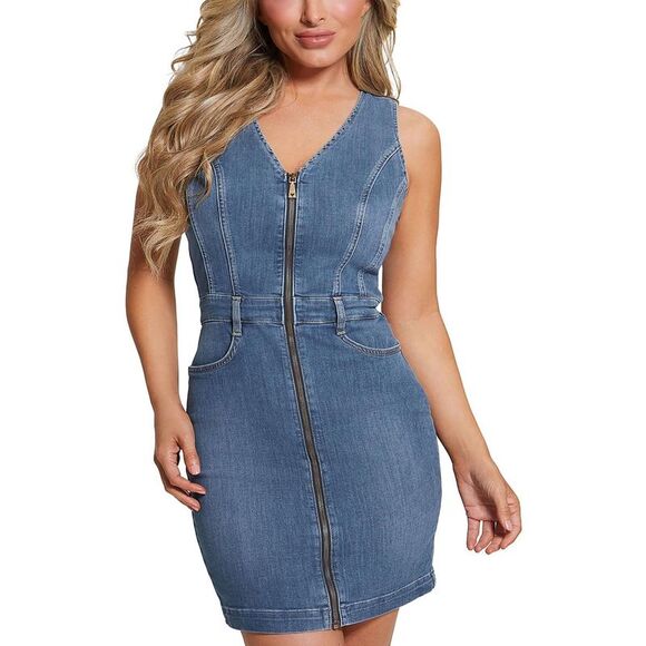 Guess Dresses & Skirts - Guess Womens Blue Panel Denim Mini Dress NWT